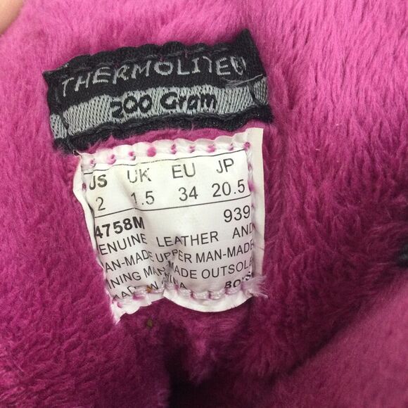 Timberland Youth Girls Thermolite 200 Gram Water Proof Snow Boots Pink/Gray Sz 2 - Picture 9 of 11